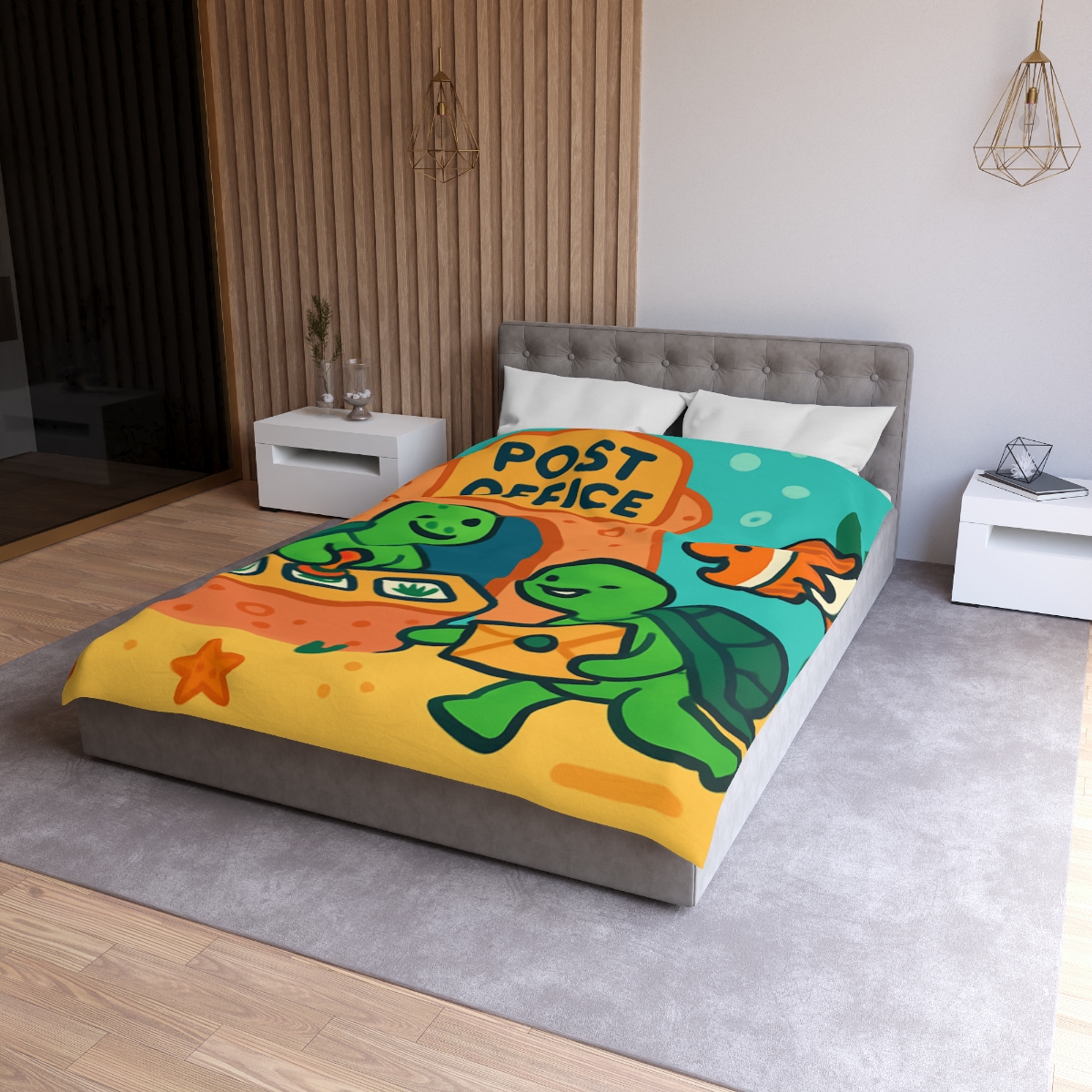 Coral Reef Post Office Run By Sea Turtles duvets for gifts