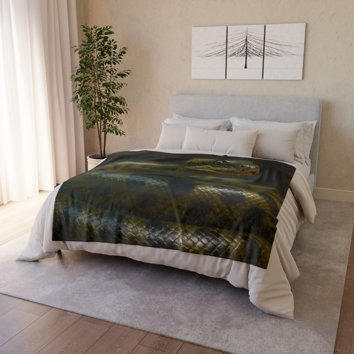 Silent Coil Green Anaconda personalized cozy blankets