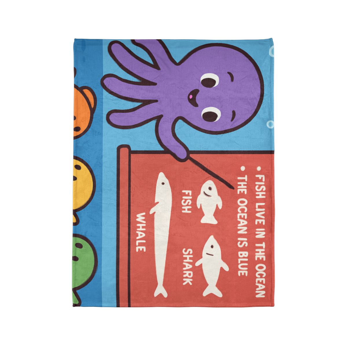Coral Classroom With Professor Octopus decorative home blankets