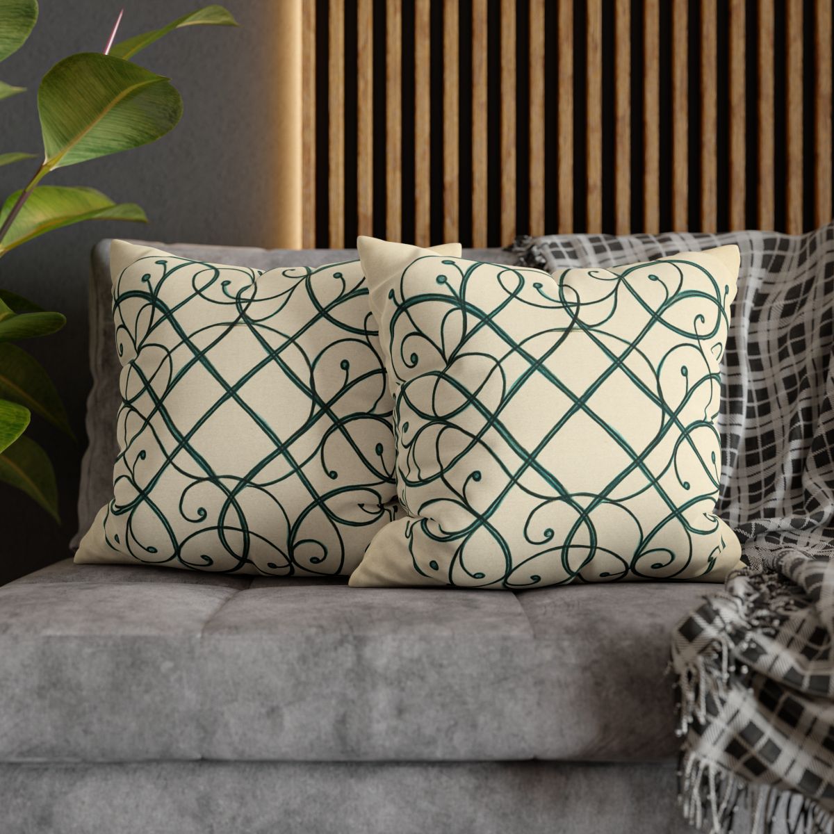 Vine Lattice Halo designer print pillow cases
