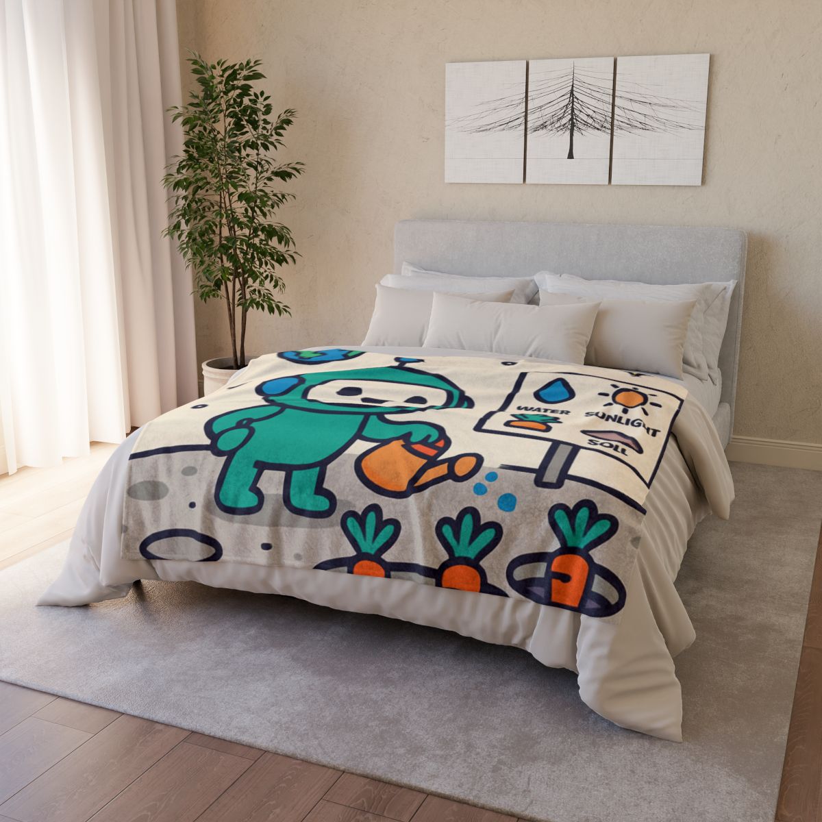 Moon Garden Robot Growing Crater Carrots unique gift blanketscustom blankets