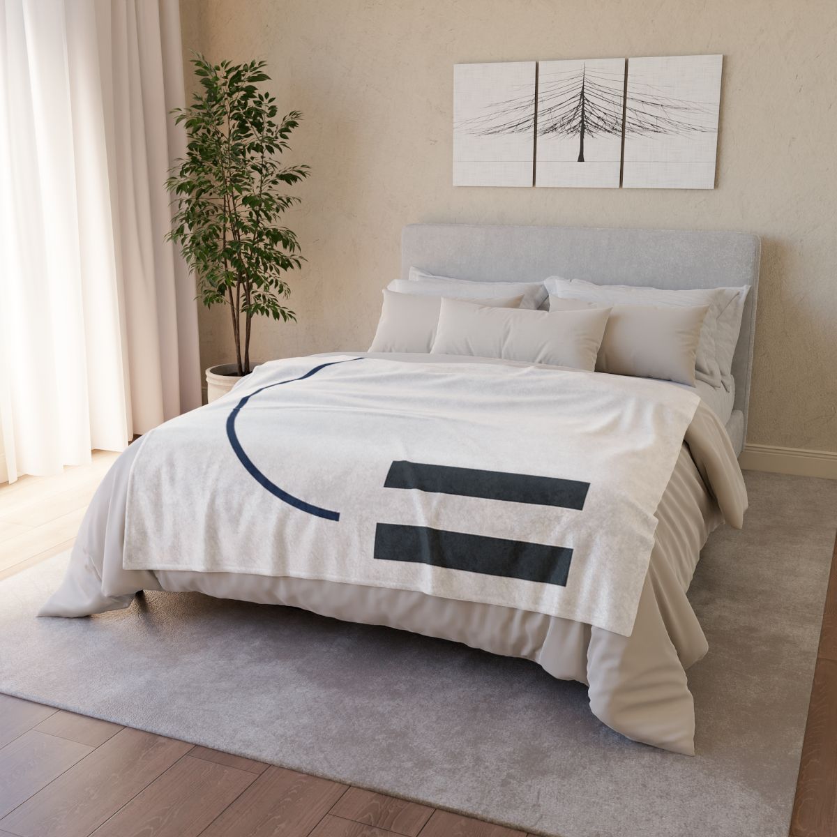 Arc And Twin Bars Alignment designer printed blankets