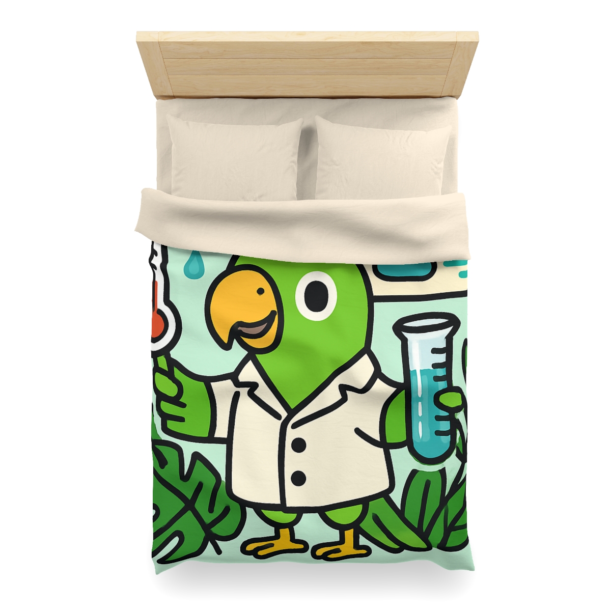 Rainforest Weather Lab With Parrot Scientist unique patterned duvets