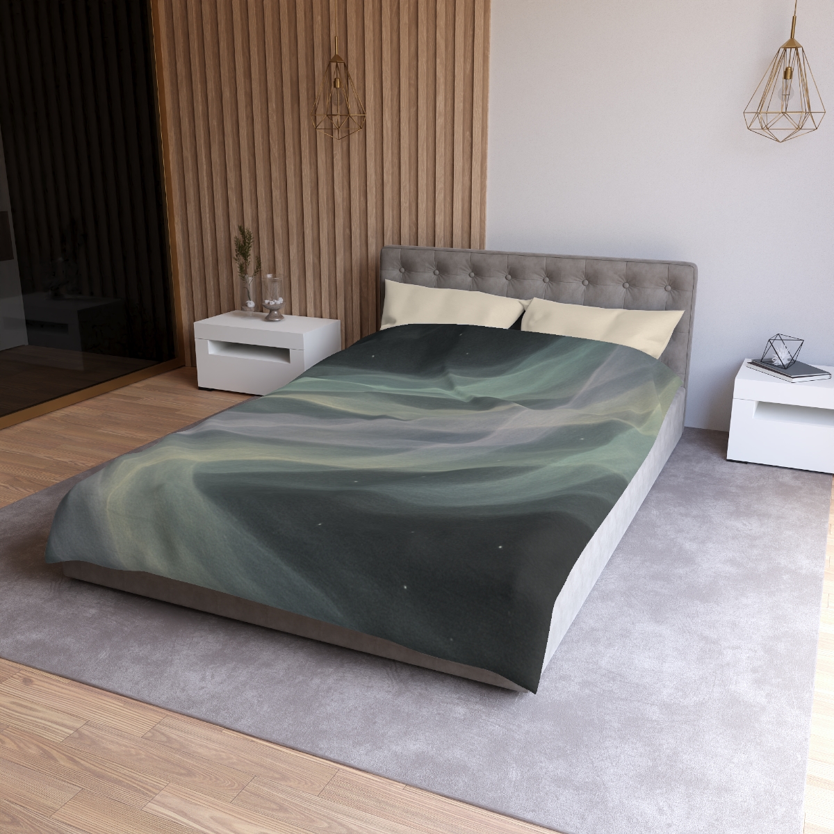 Auroral Cosmic Silk Currents stylish duvet covers