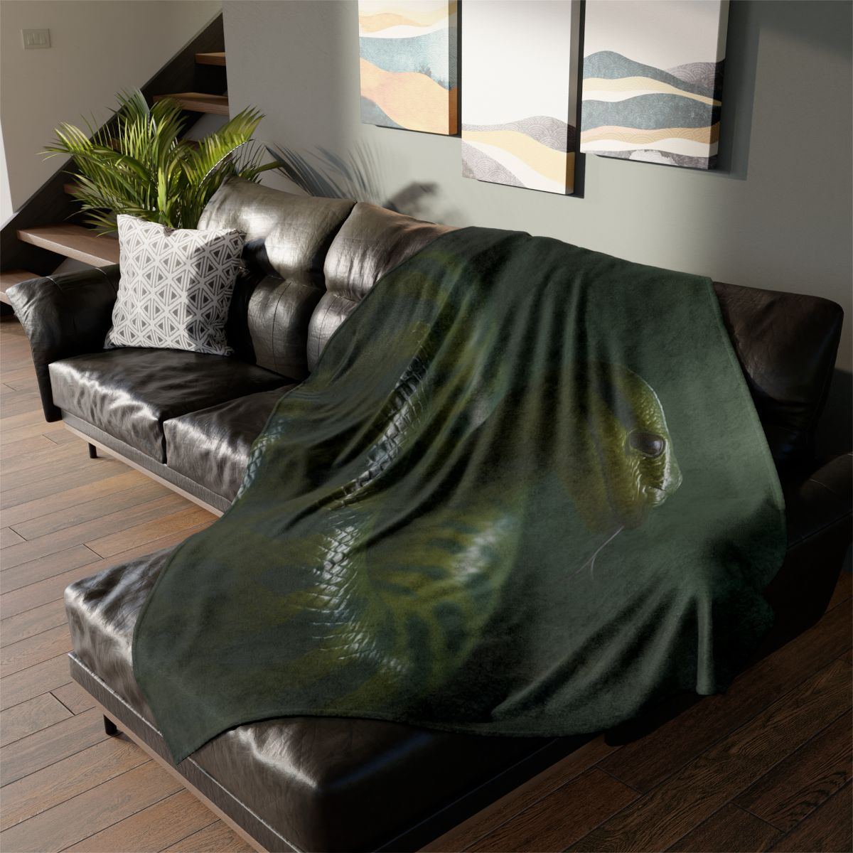 Starlit Coil Green Anaconda trendy patterned blankets