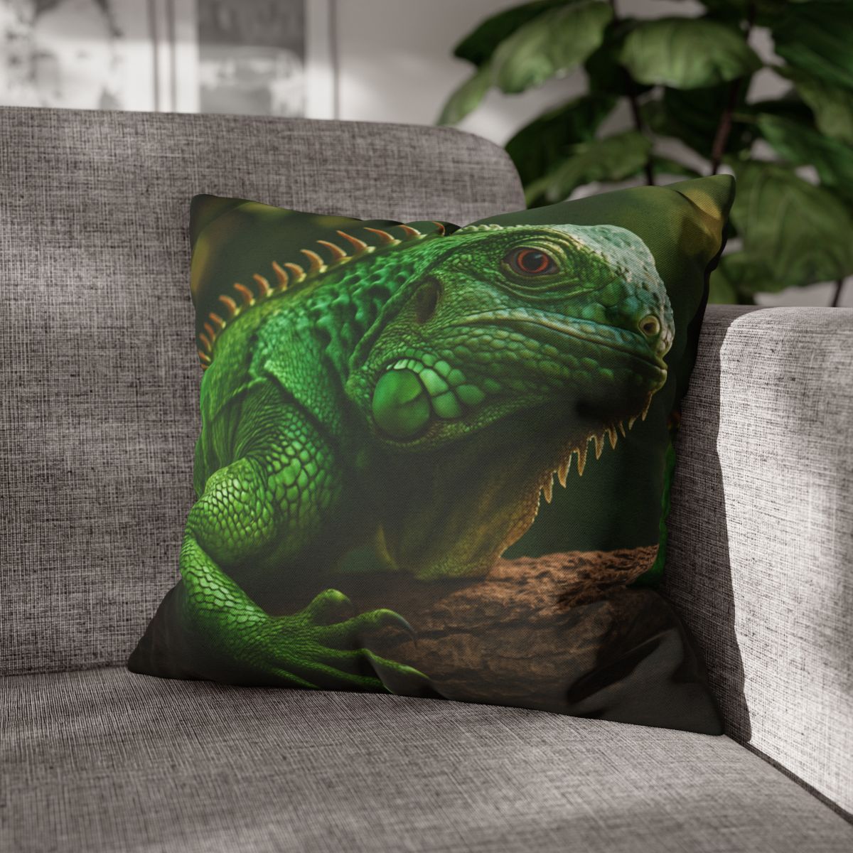 Emerald Gaze Green Iguana custom pillow cases
