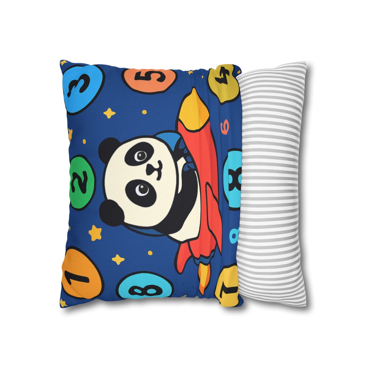 Rocket Panda And The Number Planets designer print pillow cases