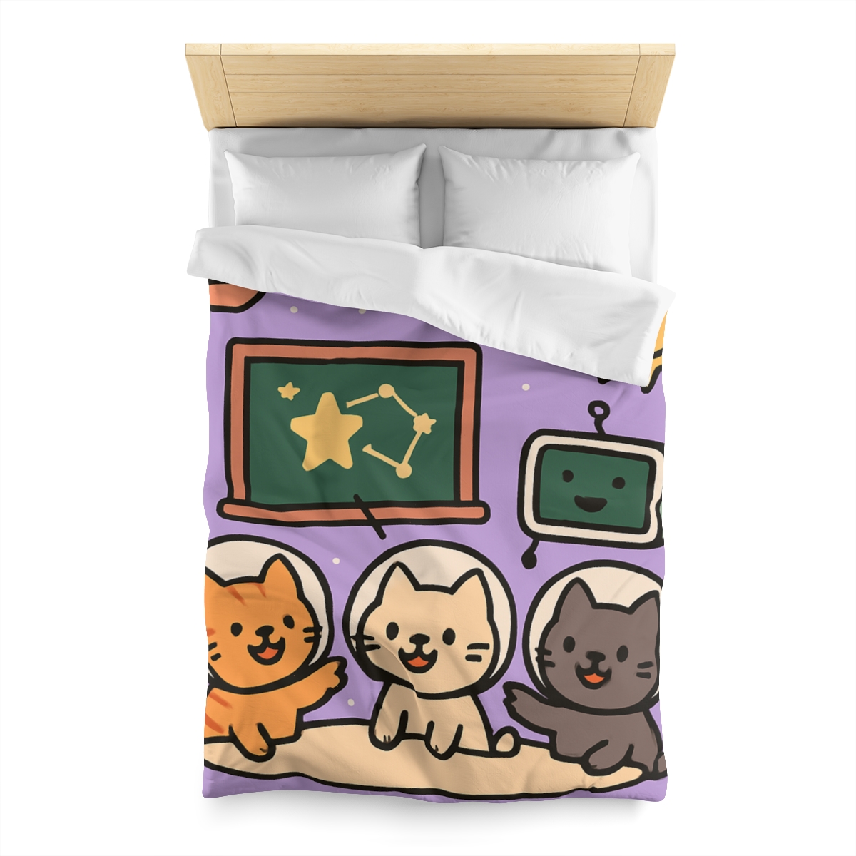 Space School Astronaut Cats unique patterned duvets