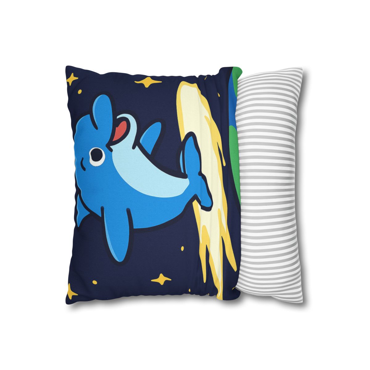 Cosmic Dolphin Comet Ride designer print pillow cases