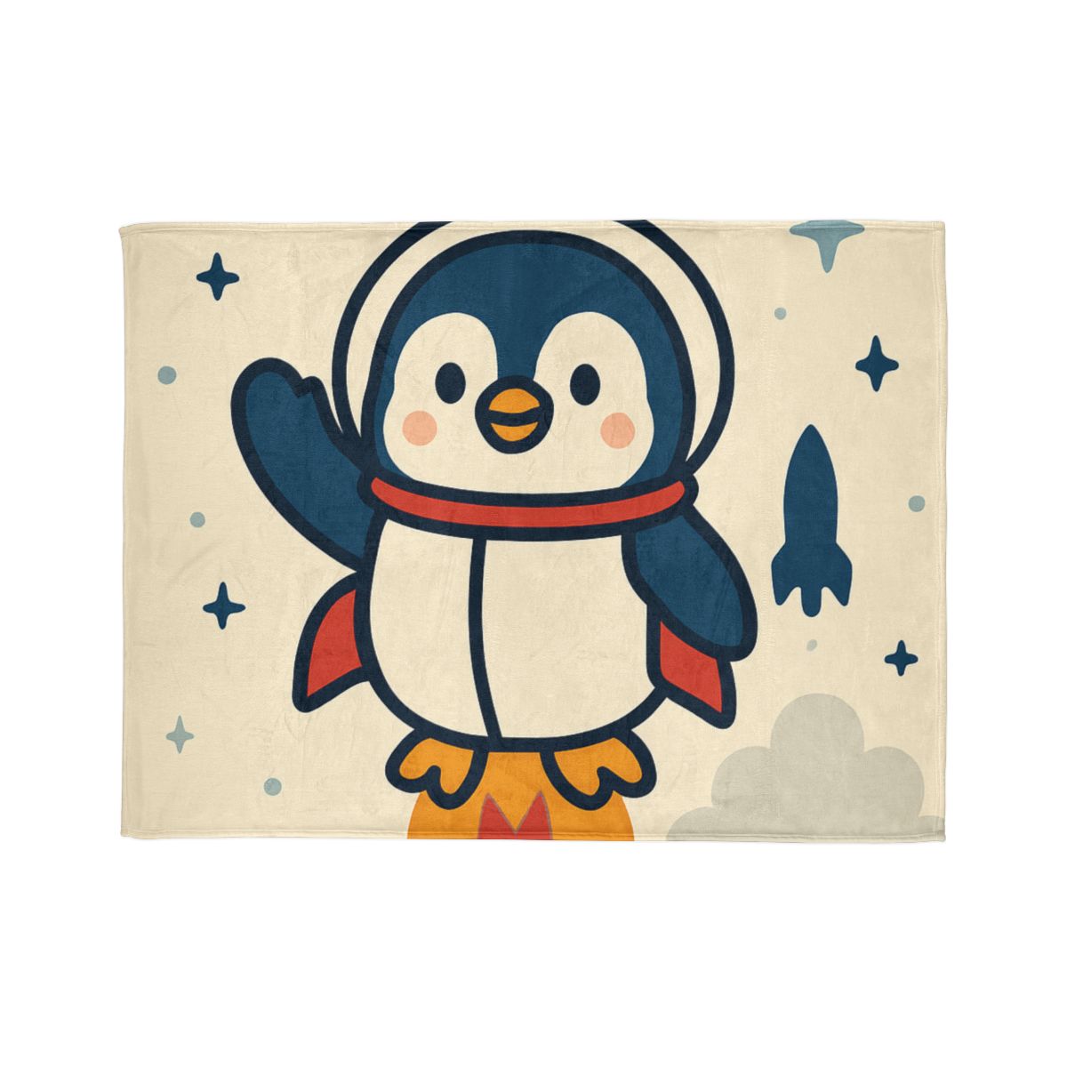 Rocket-Pilot Penguin trendy patterned blankets