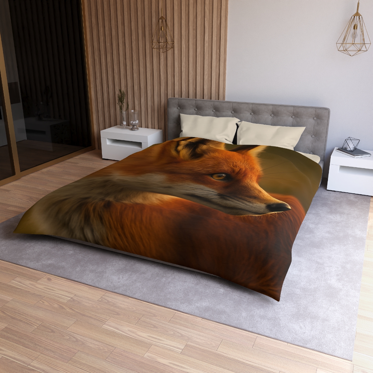 Crimson Whisper Red Fox soft comforter duvets