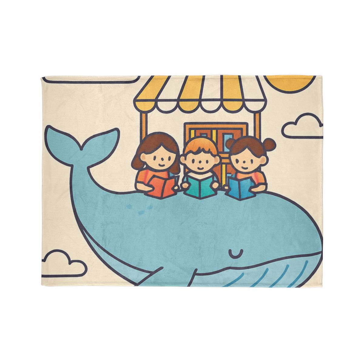 Sky Library On A Flying Whale unique gift blankets