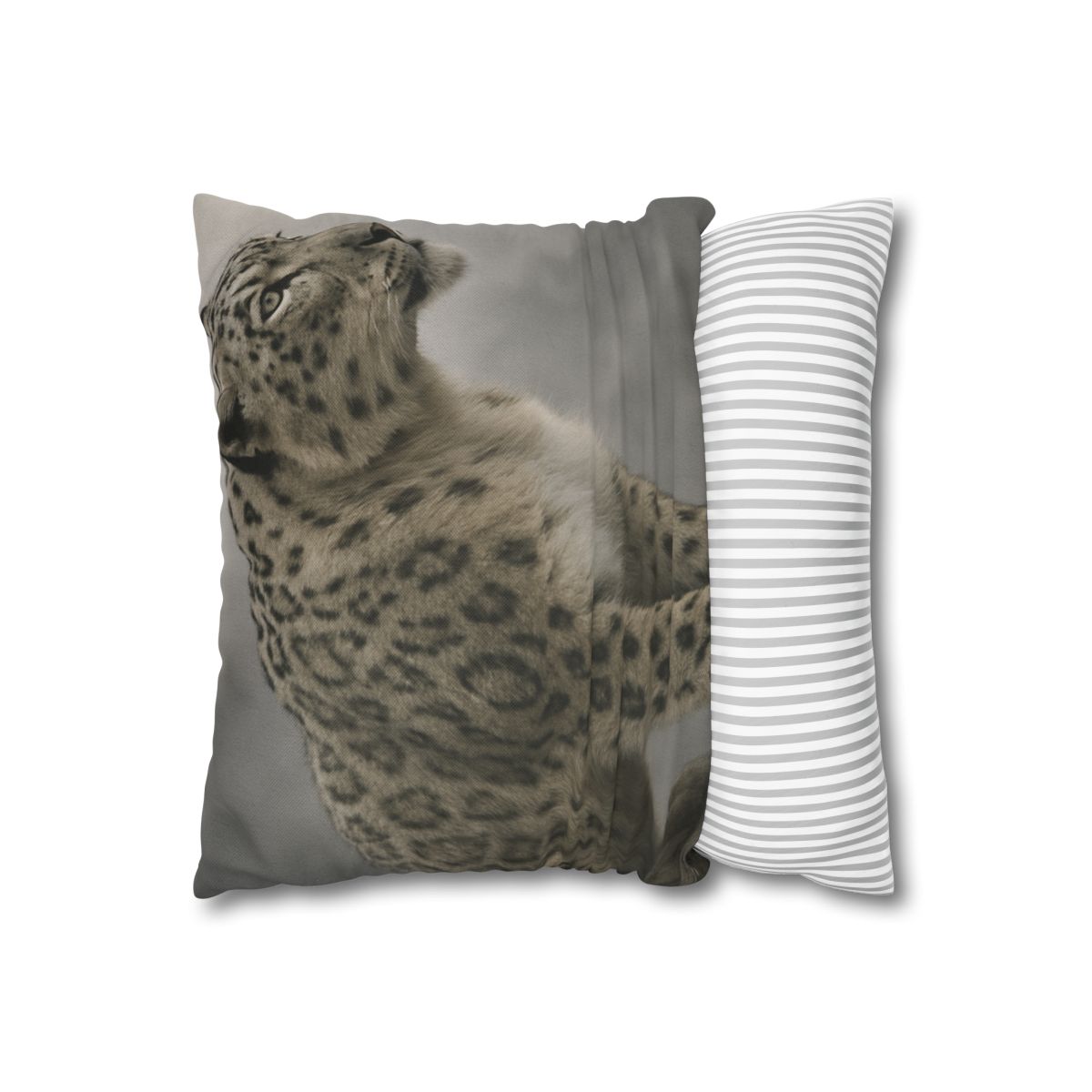 Silent Sentinel Snow Leopard designer print pillow cases