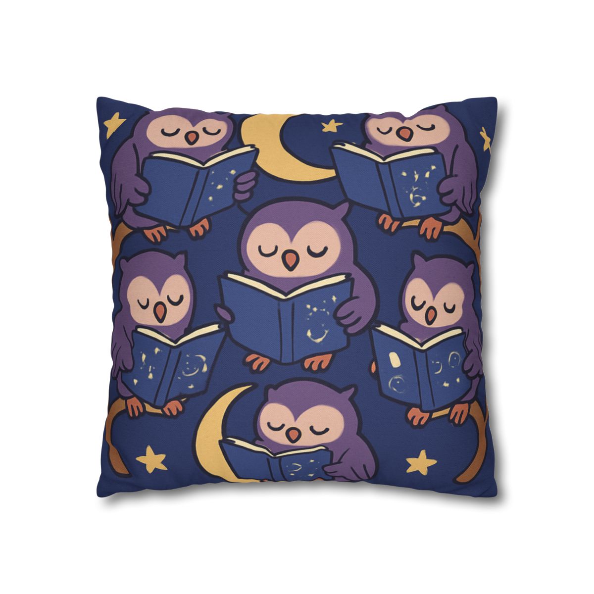 Moonlight Library Of Wise Owls comfortable bedding pillow covers