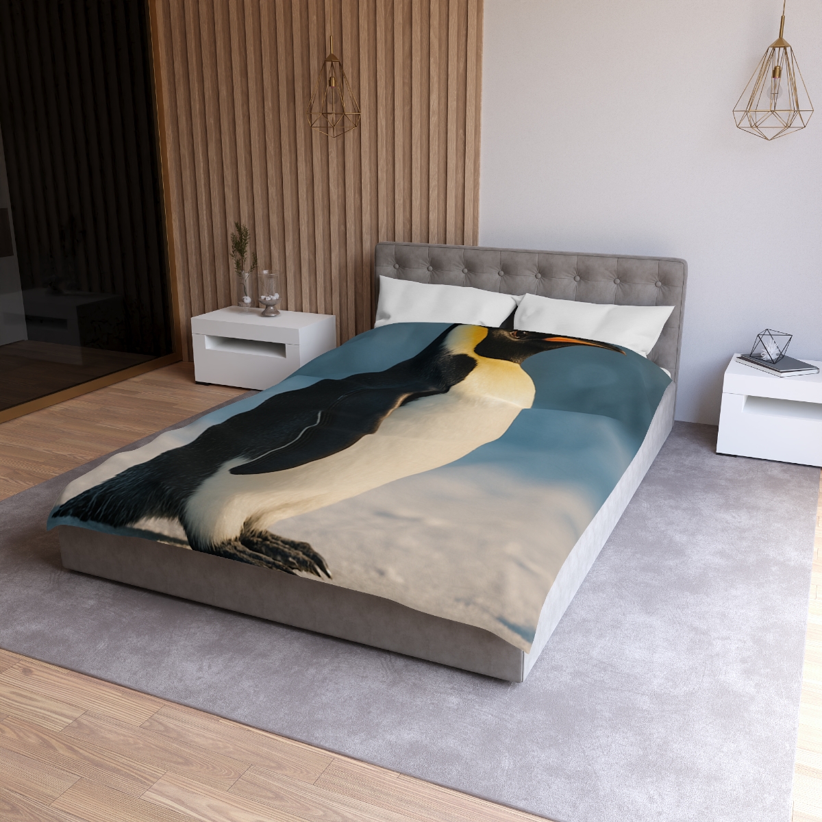 Silver Horizon Emperor Penguin personalized bedding duvets
