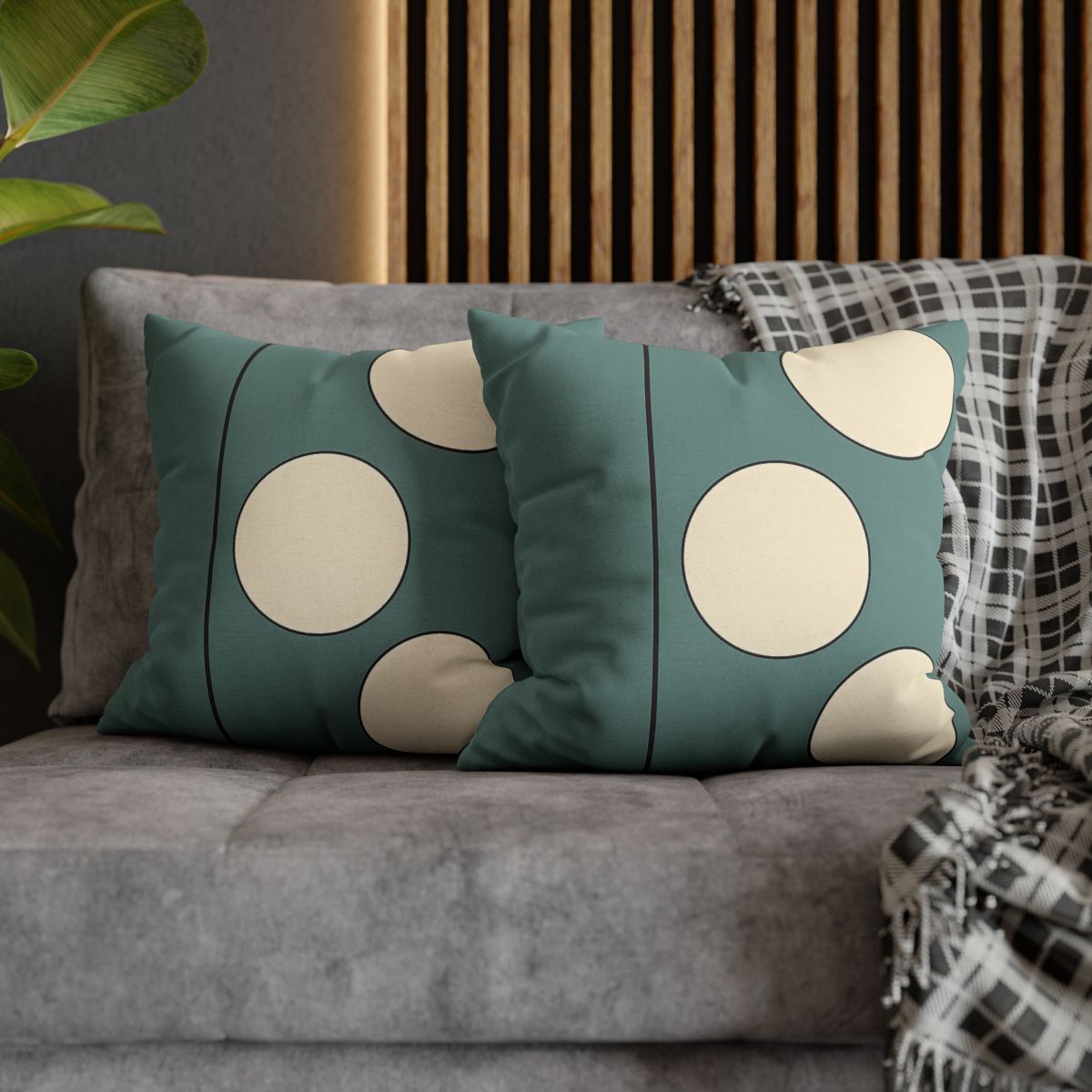 Staggered Trio Of Circles With Thin Divider unique gift pillow cases