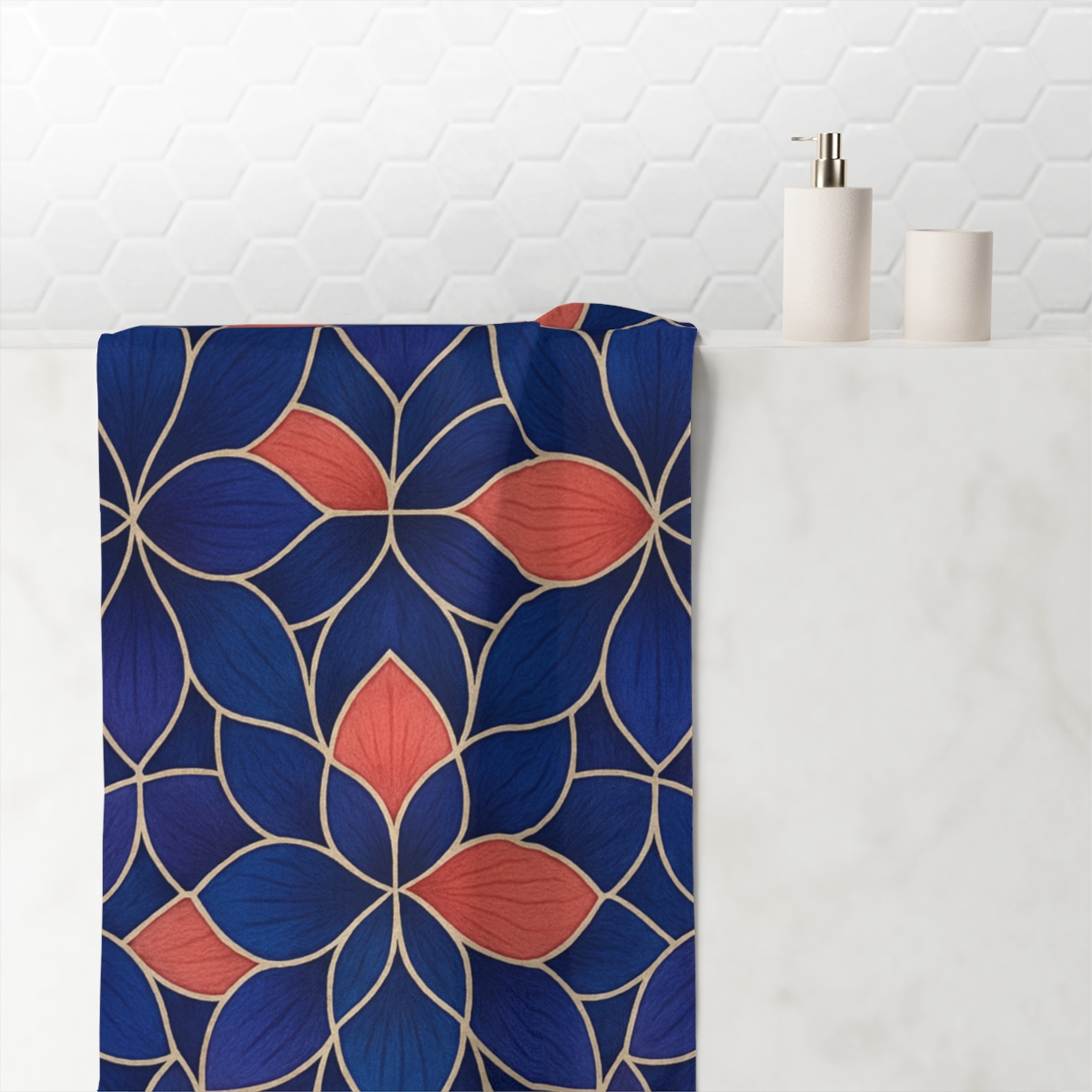 Petal Prism Tessellation designer printed towels