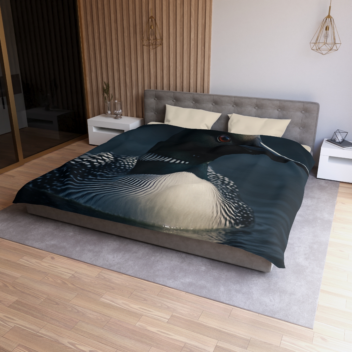 Moonlit Chorus Common Loon custom duvets