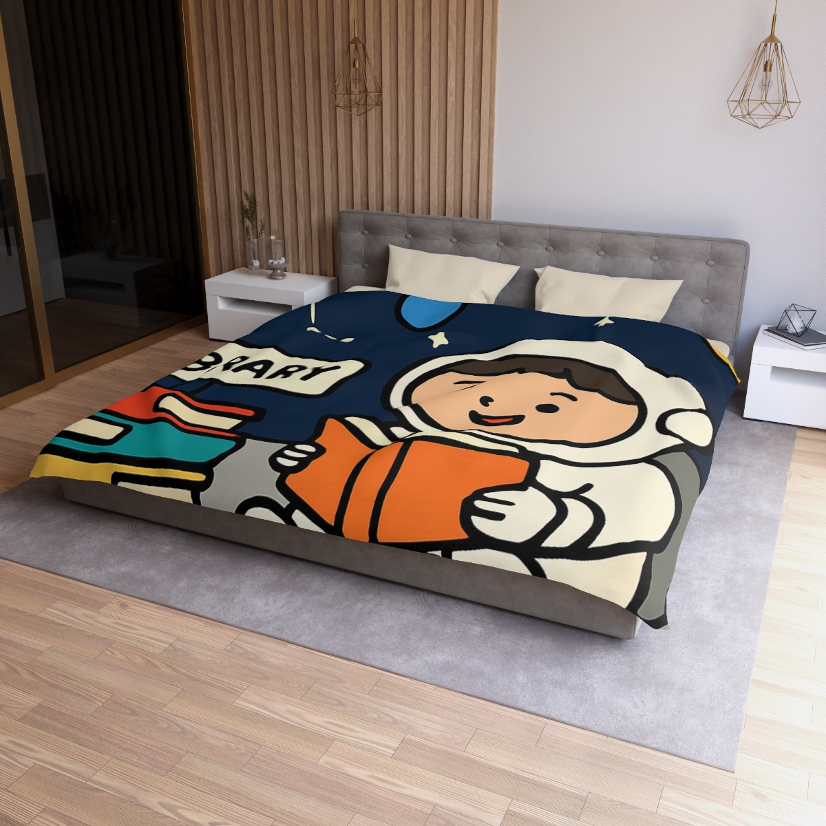 Galaxy Library On The Moon unique patterned duvets