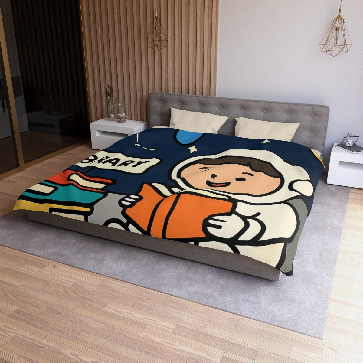 Galaxy Library On The Moon unique patterned duvets