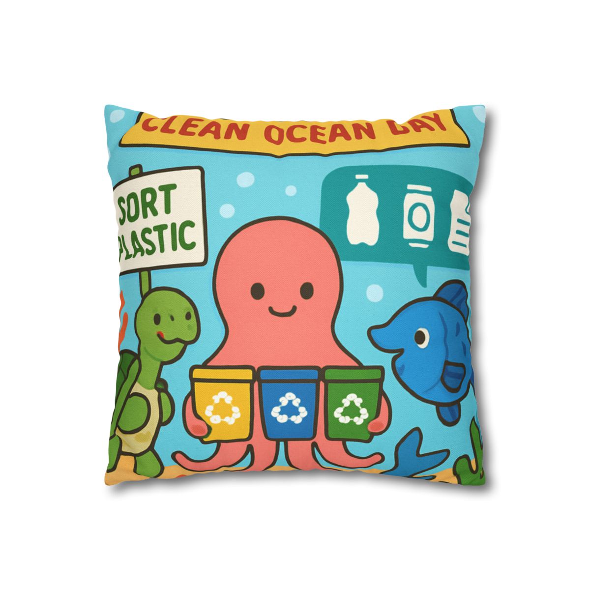 Coral Reef Recycling Parade stylish decorative pillowcases