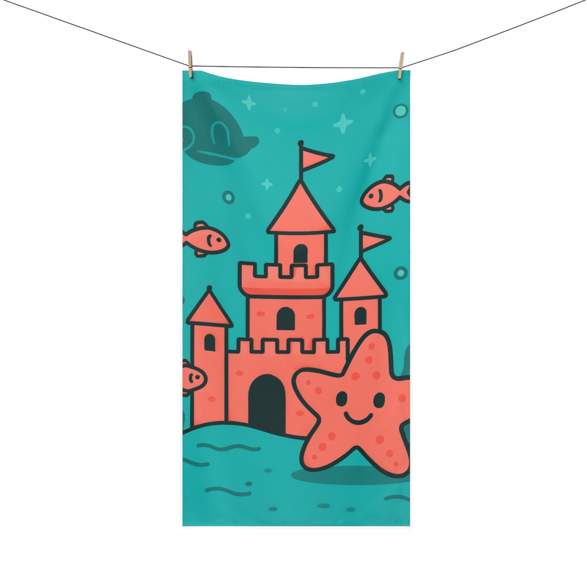 Coral Castle Starfish designer printed towels