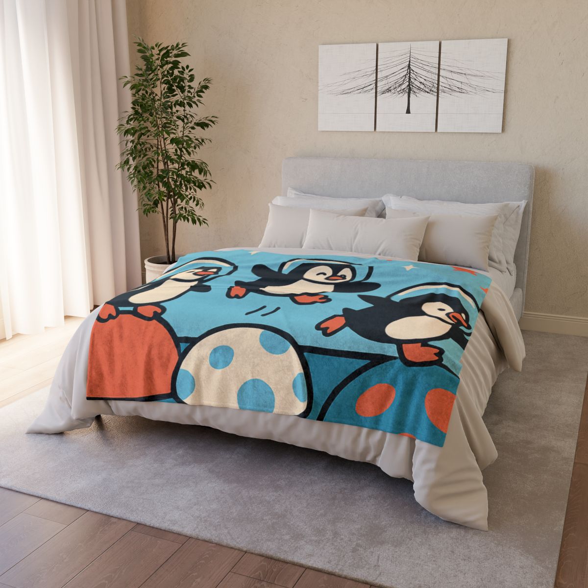 Planet Hopper Penguins custom blankets