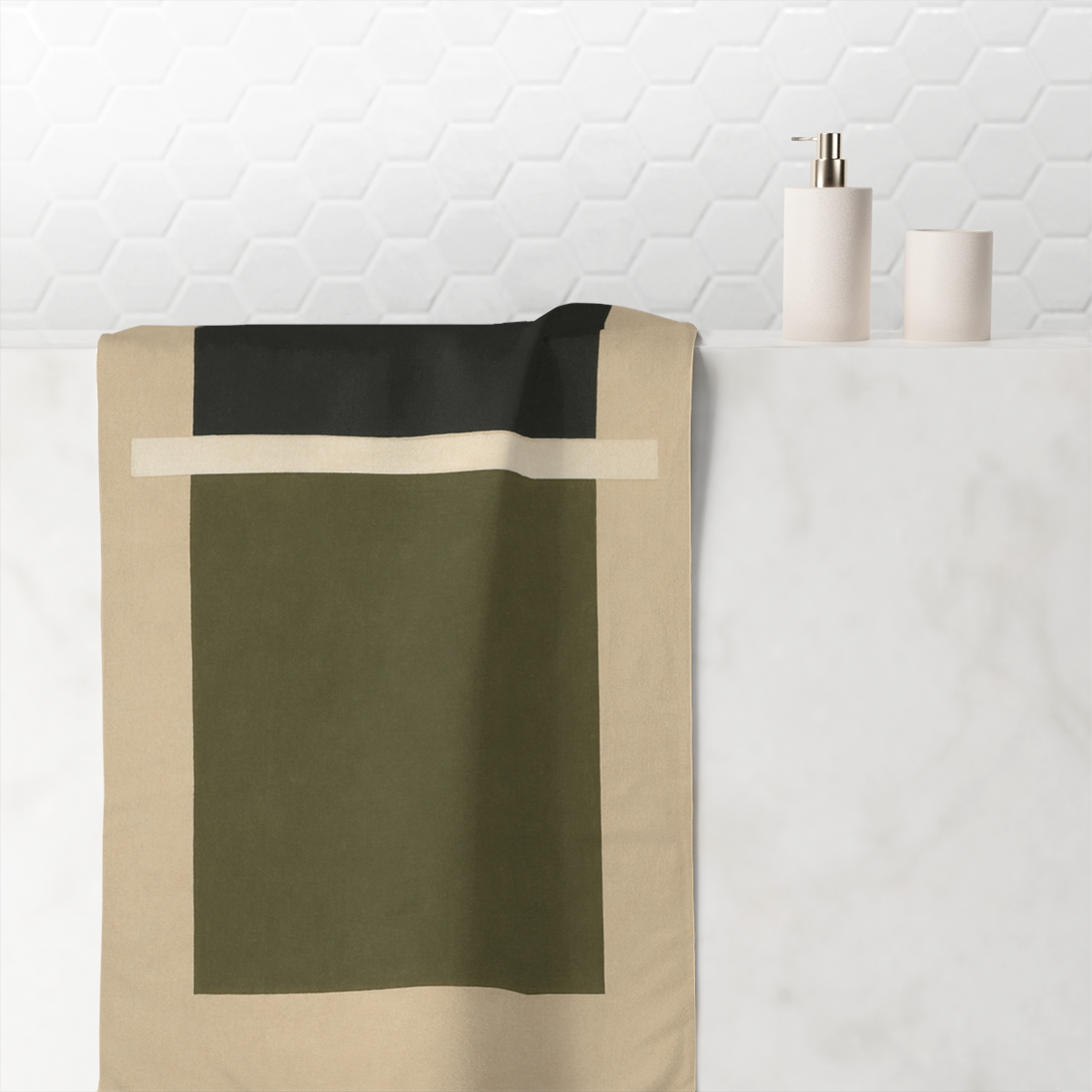 Stacked Rectangles With Narrow Bridge designer printed towels