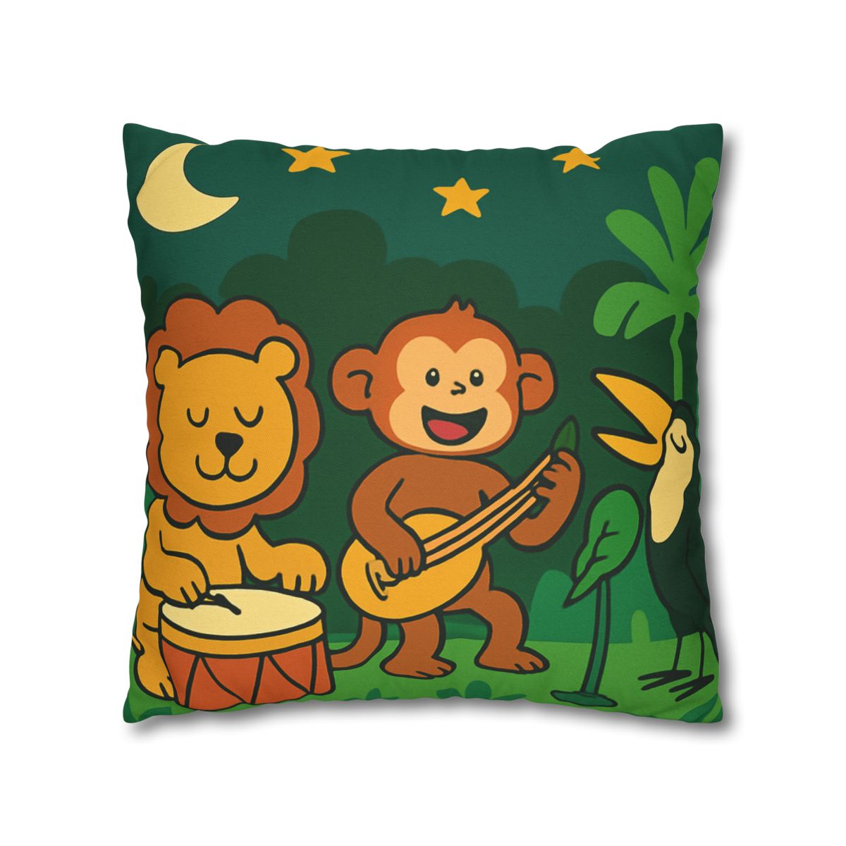 Moonlight Jungle Orchestra designer print pillow cases