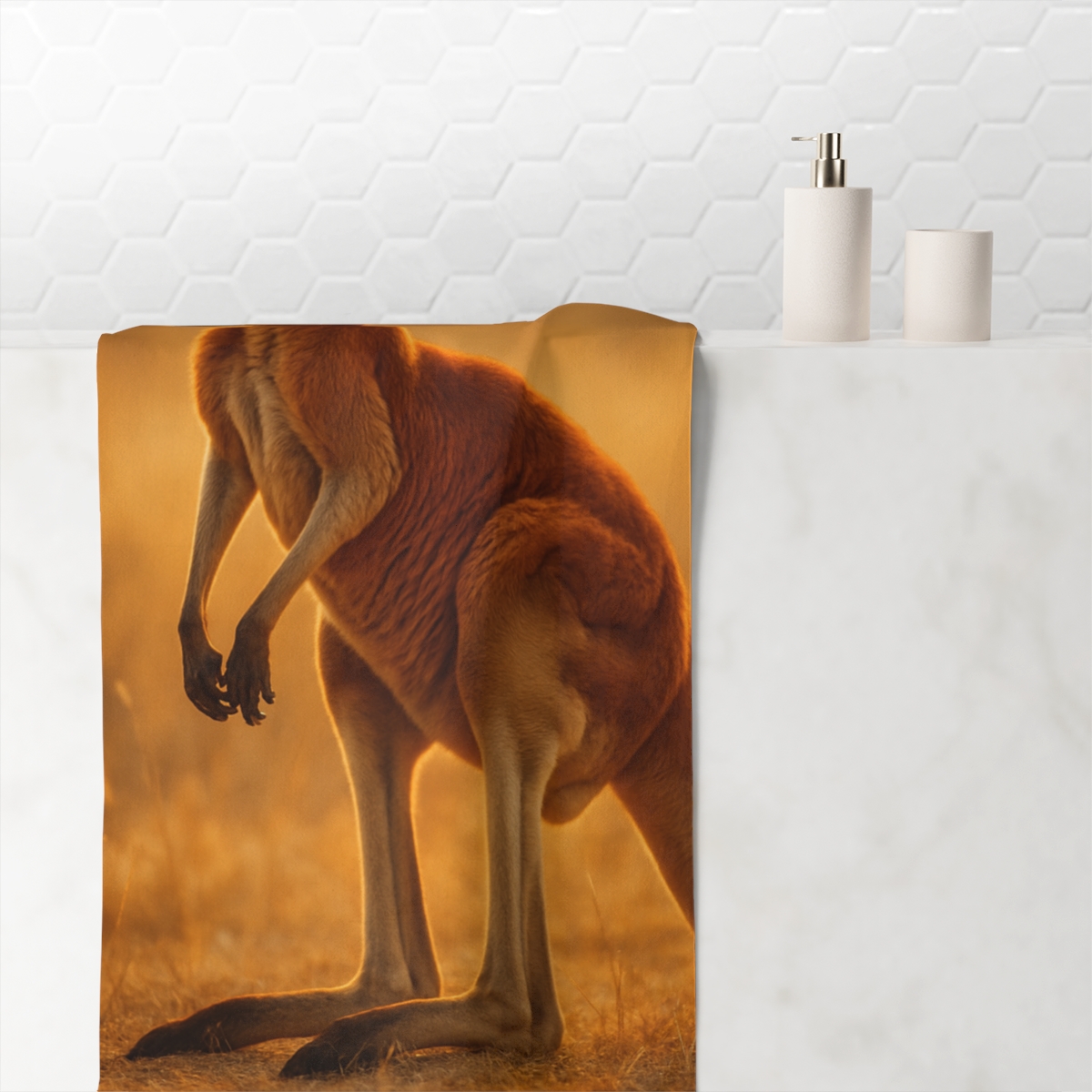 Twilight Strider Red Kangaroo soft cotton towels
