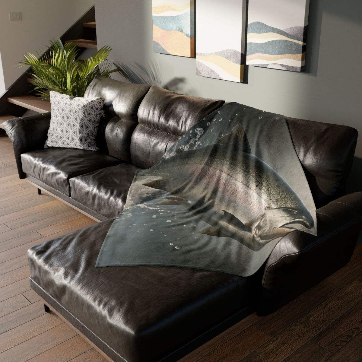 Silver Surge Chinook Salmon personalized cozy blankets