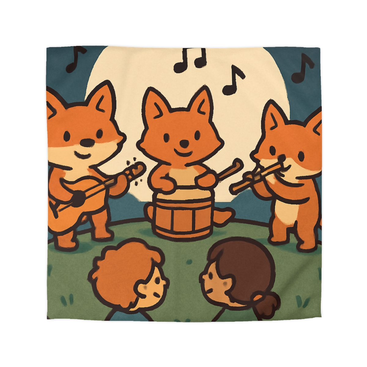 Moonlight Music Fox Band designer printed duvets