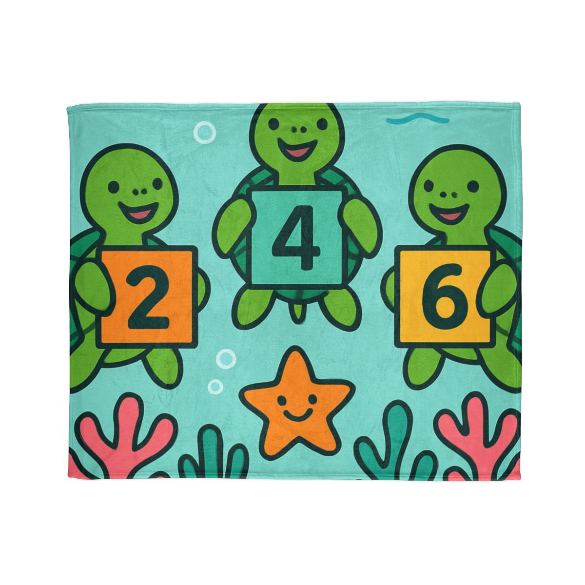 Coral Reef Math Parade Of Sea Turtles personalized cozy blankets