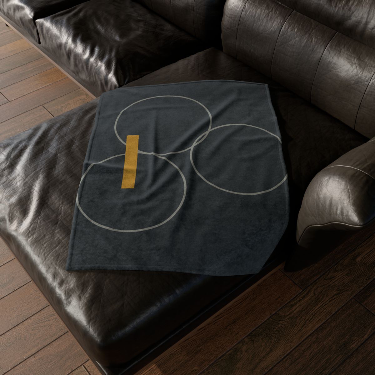 Three Rings With Shared Tangent Bar decorative home blankets