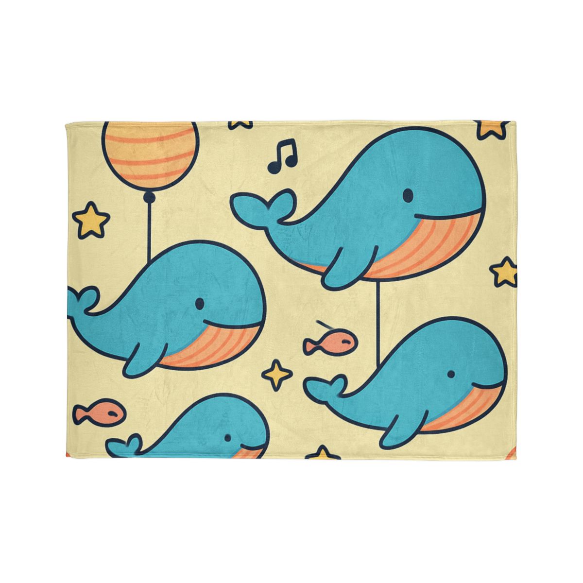 Cosmic Whale Parade soft fleece blankets