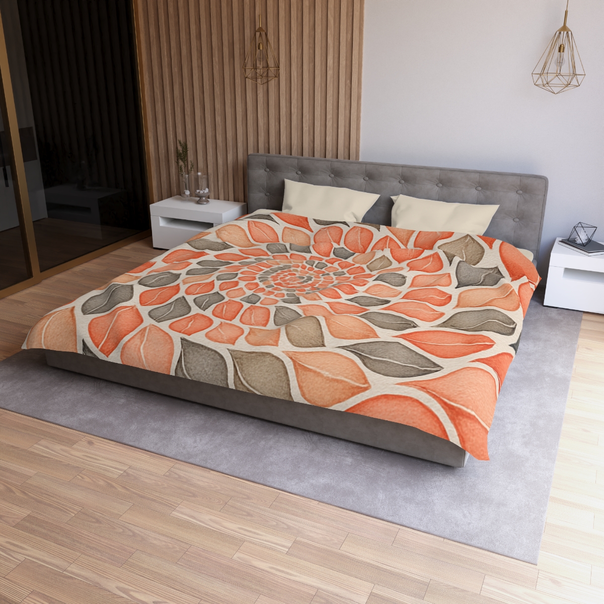 Bud Spiral Time Mosaic designer printed duvets