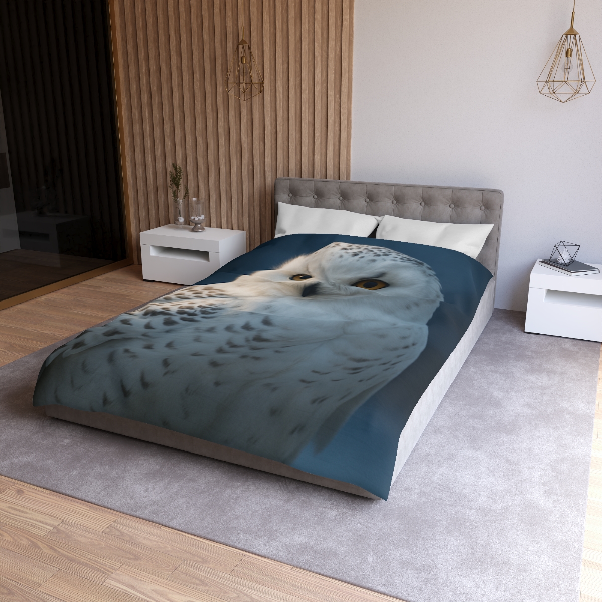 Midnight Watch Snowy Owl personalized bedding duvets