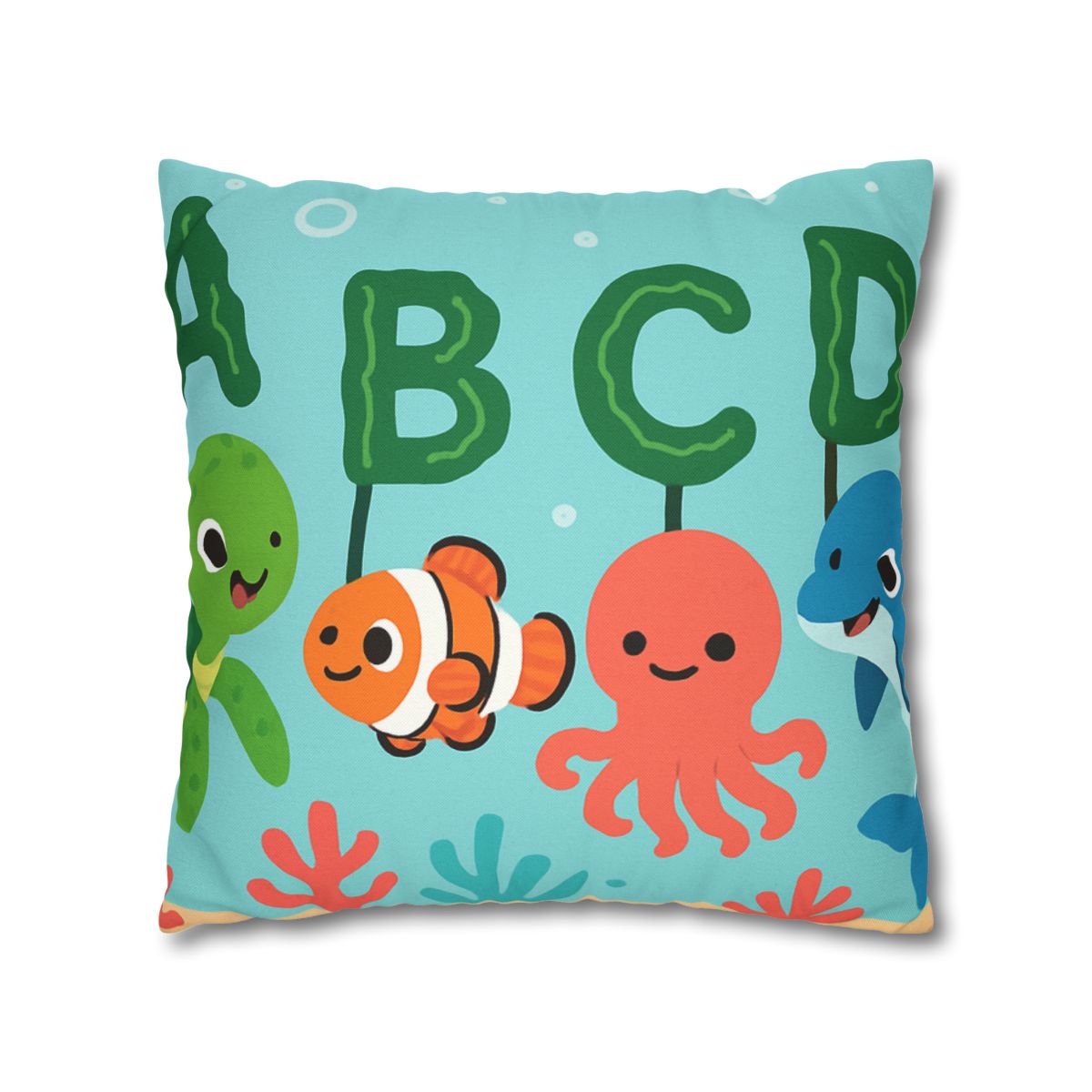 Coral Reef Alphabet Parade soft cotton pillow cases