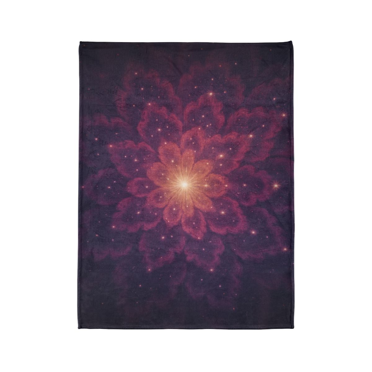 Starburst Fractal Bloom soft fleece blankets