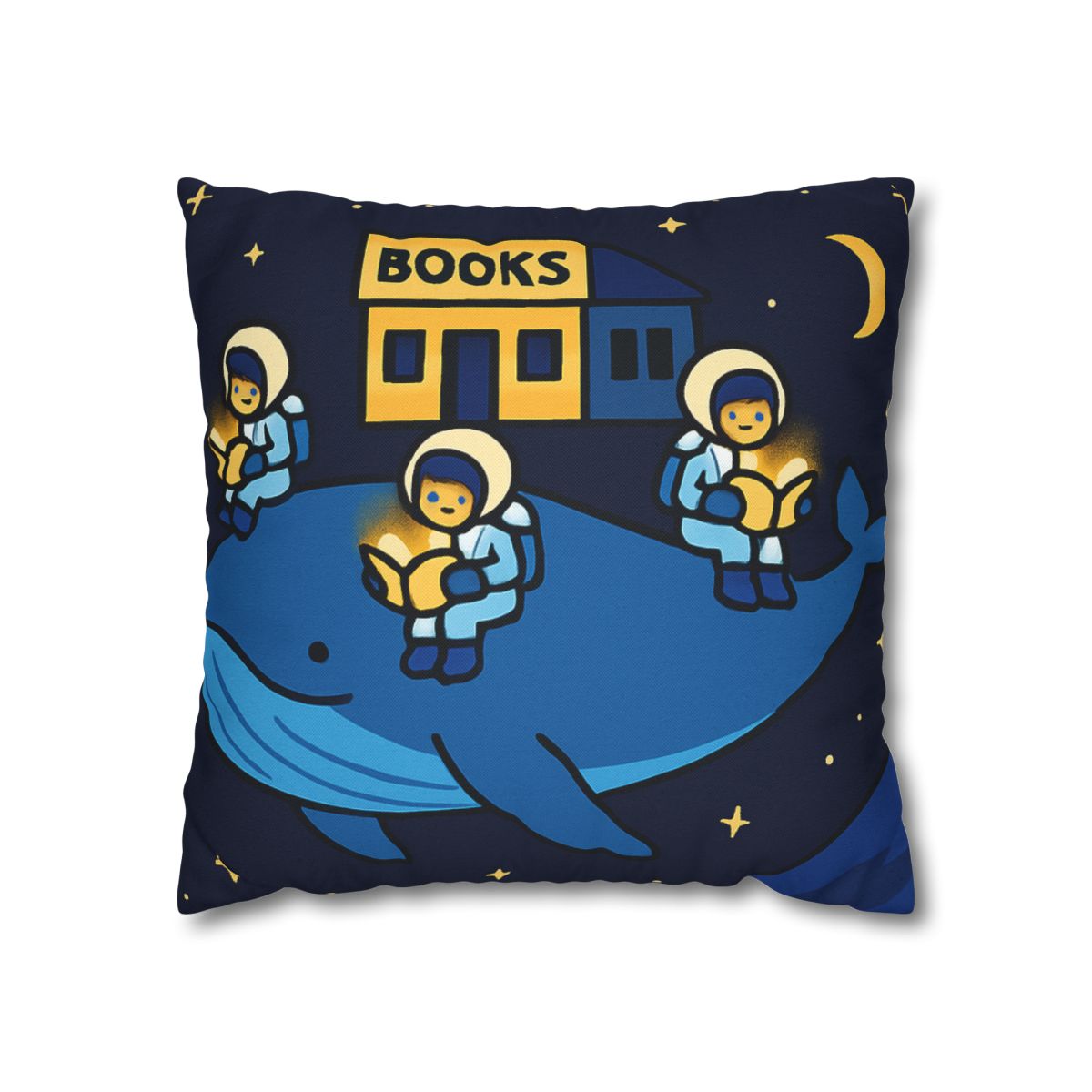 Starlight Library On A Floating Whale custom pillow cases
