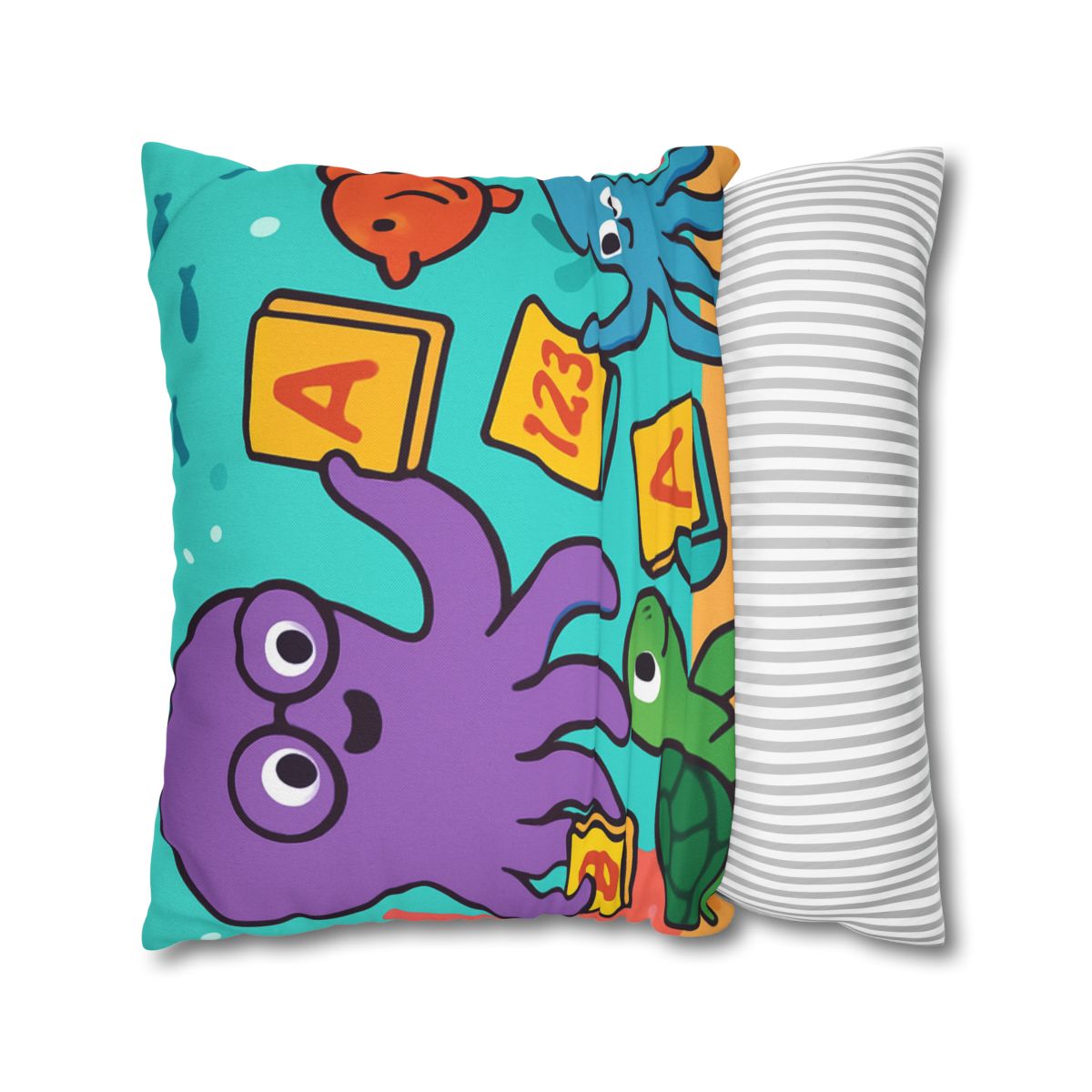 Octopus Librarian In Coral Reef School custom pillow cases
