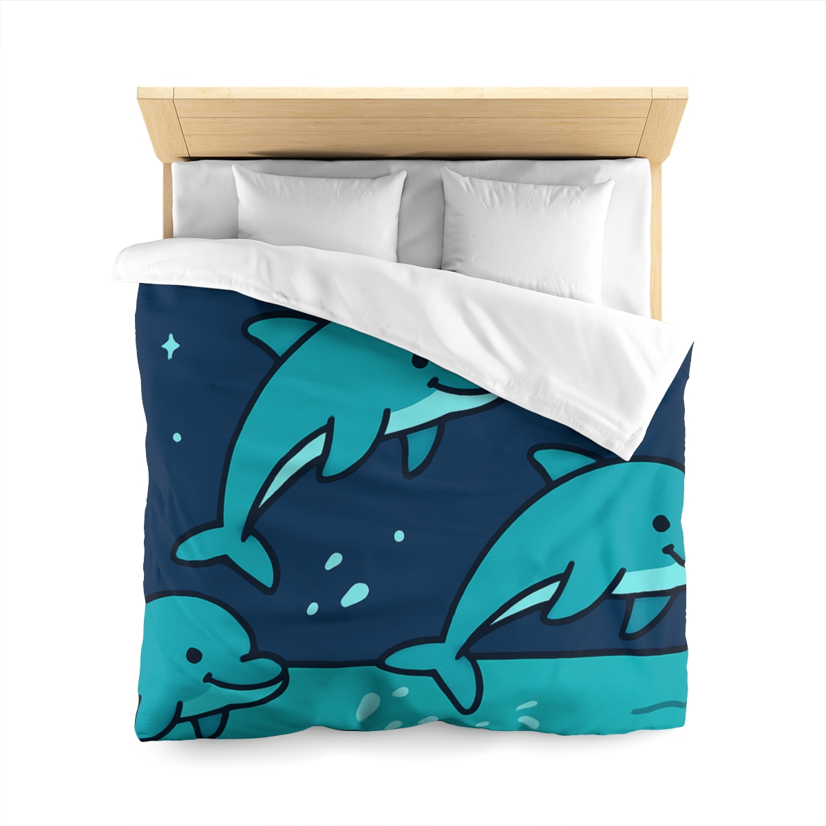 Starlight Sea And The Cosmic Dolphins personalized bedding duvets