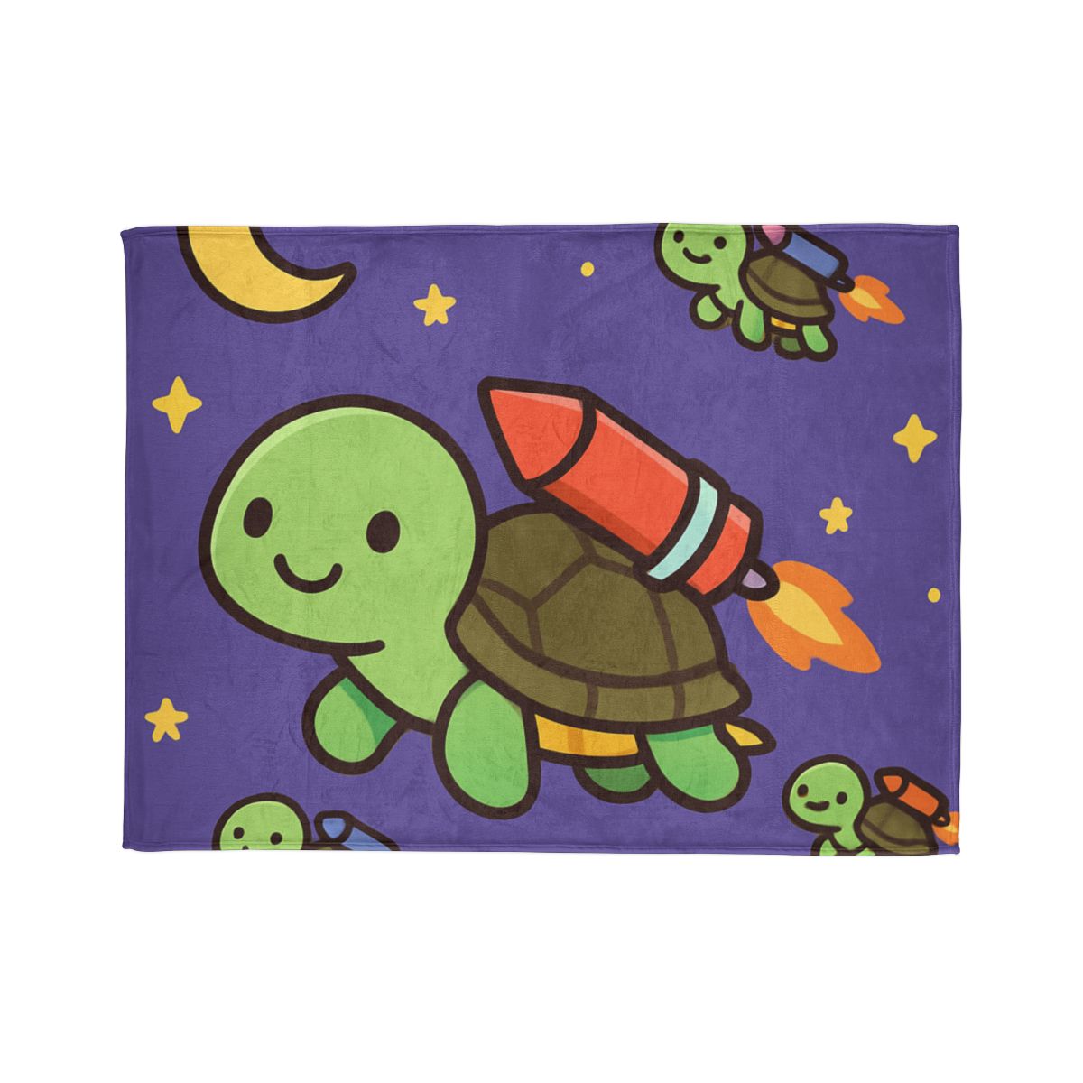 Rocket Powered Turtle Parade soft fleece blankets