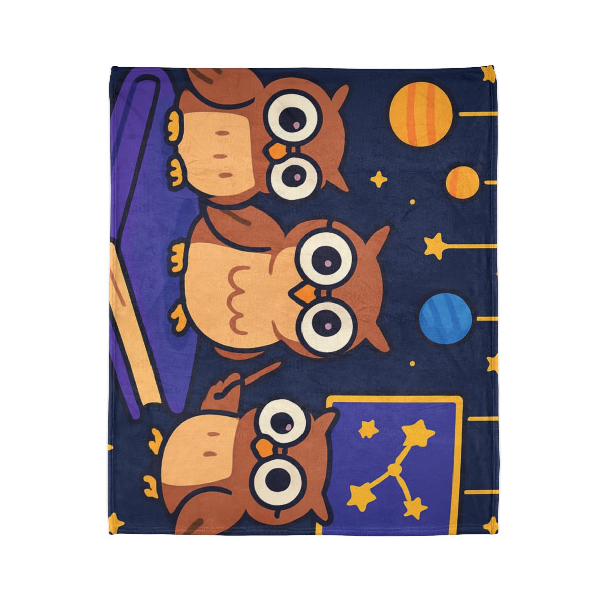 Galaxy Library Of The Wise Owls warm winter blankets