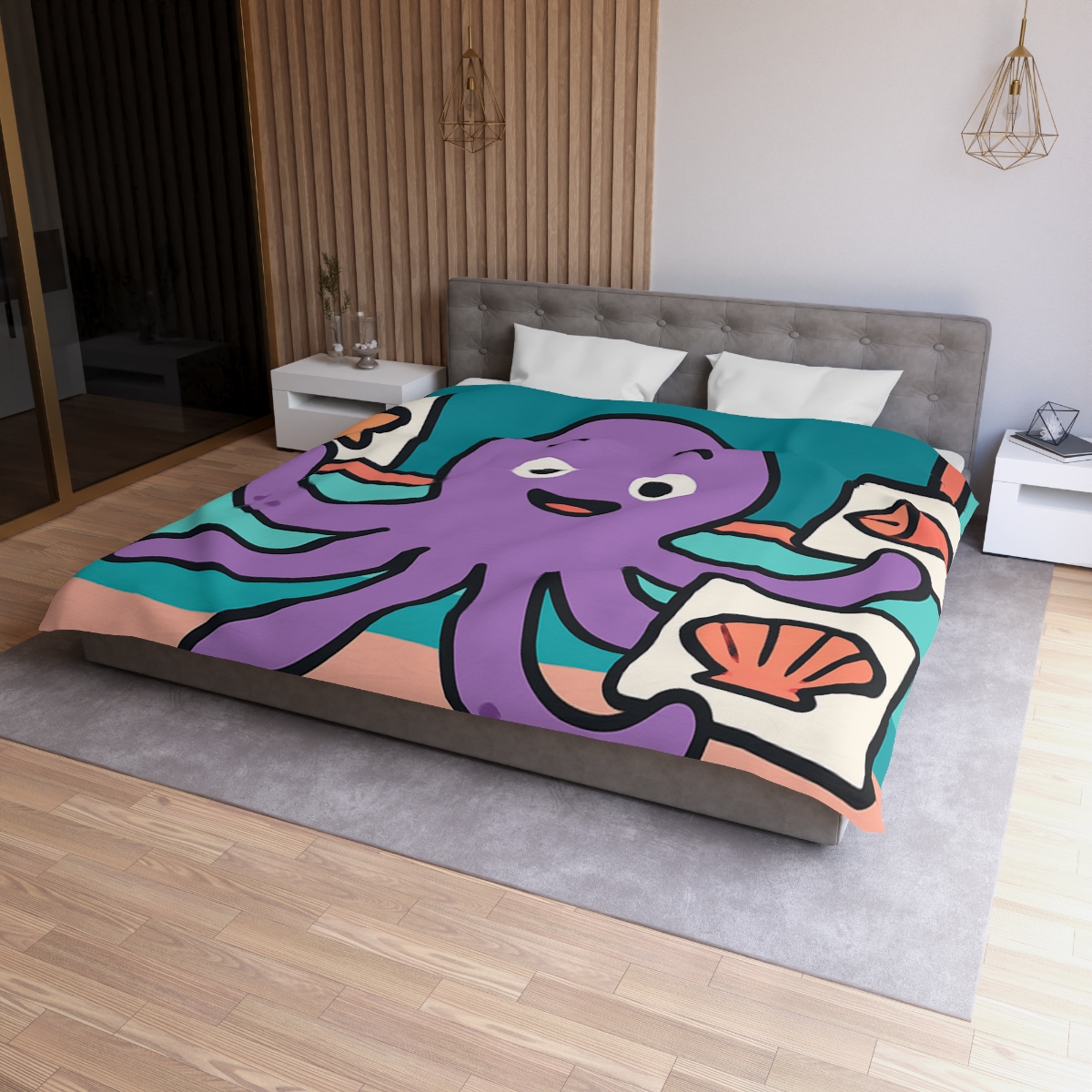 Coral Classroom Octopus soft comforter duvets