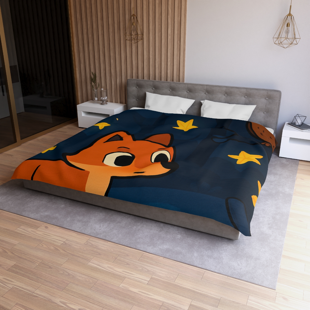 Cosmic Forest Fox trendy bedroom duvets