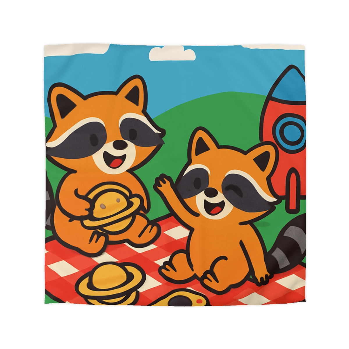 Rocket Racers Picnic designer printed duvets