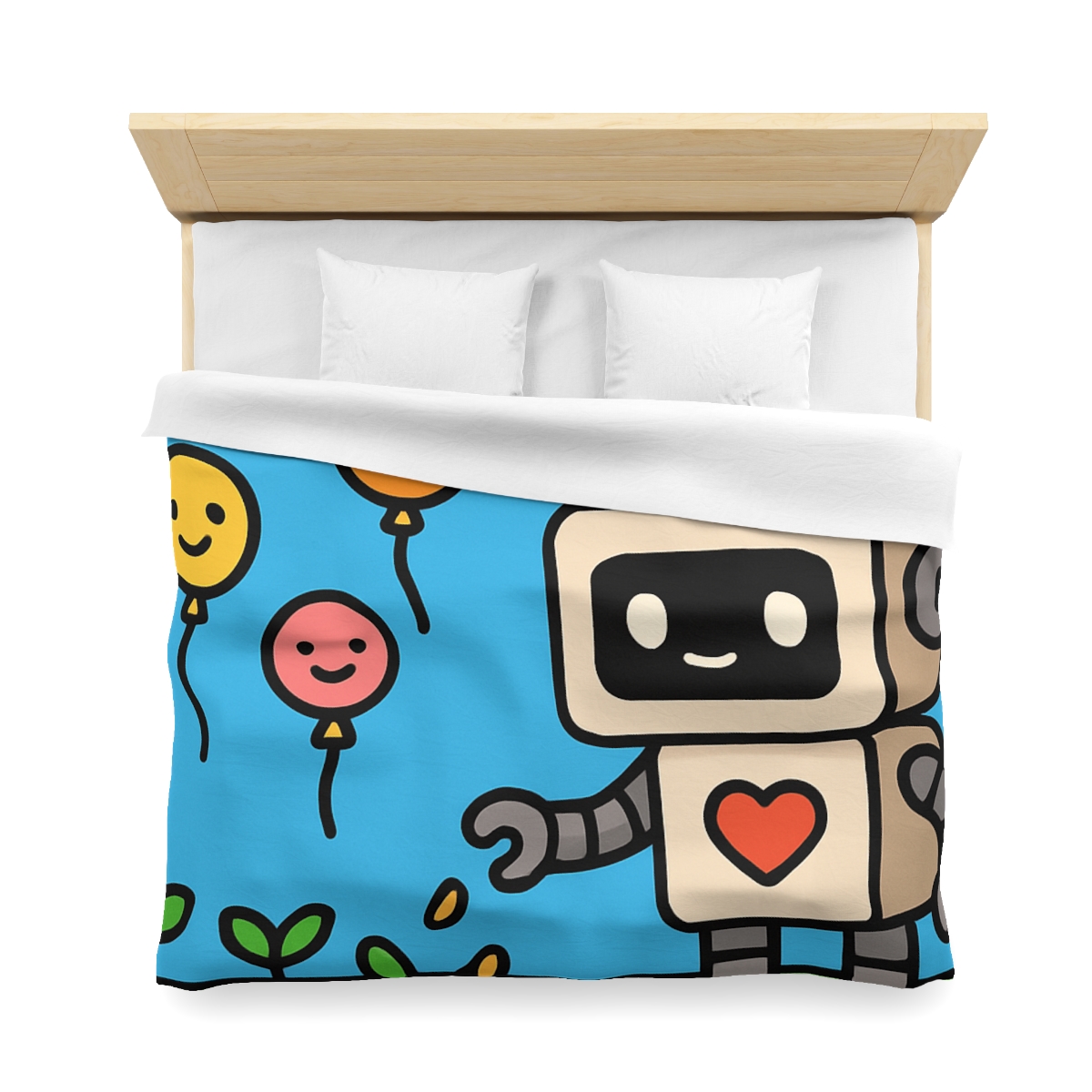 Robot Garden Of Flying Seeds designer printed duvets
