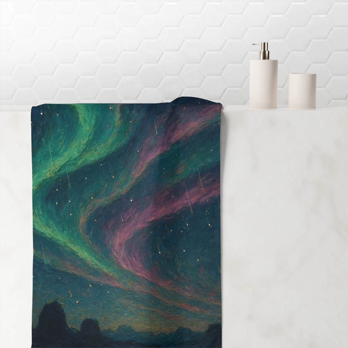 Aurora Starfall Tides decorative home towels