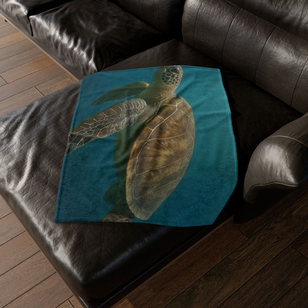 Emerald Drift Green Sea Turtle unique gift blankets